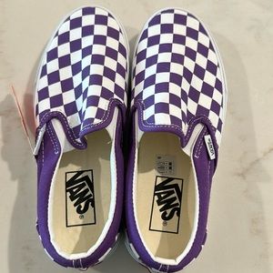Vans Purple and White Slip on